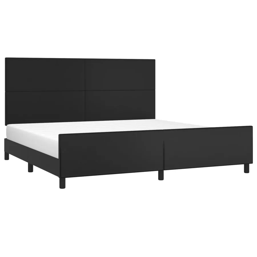 Cadre de lit sans matelas noir 200x200 cm similicuir - 3