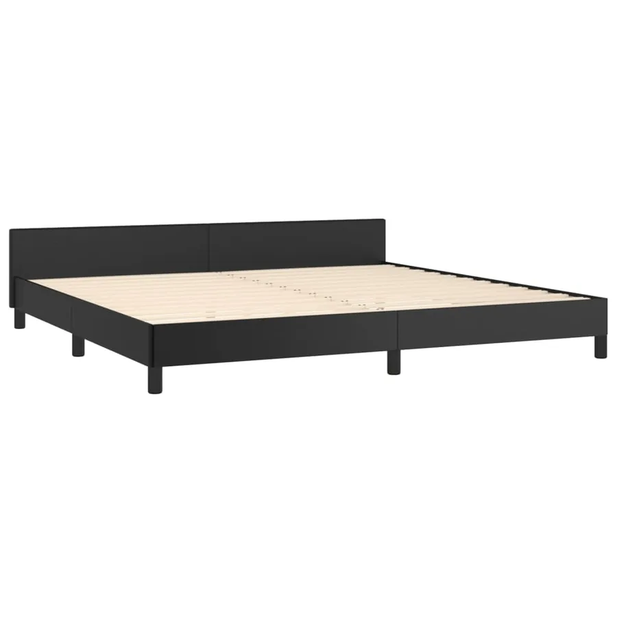Cadre de lit sans matelas noir 200x200 cm similicuir - 5