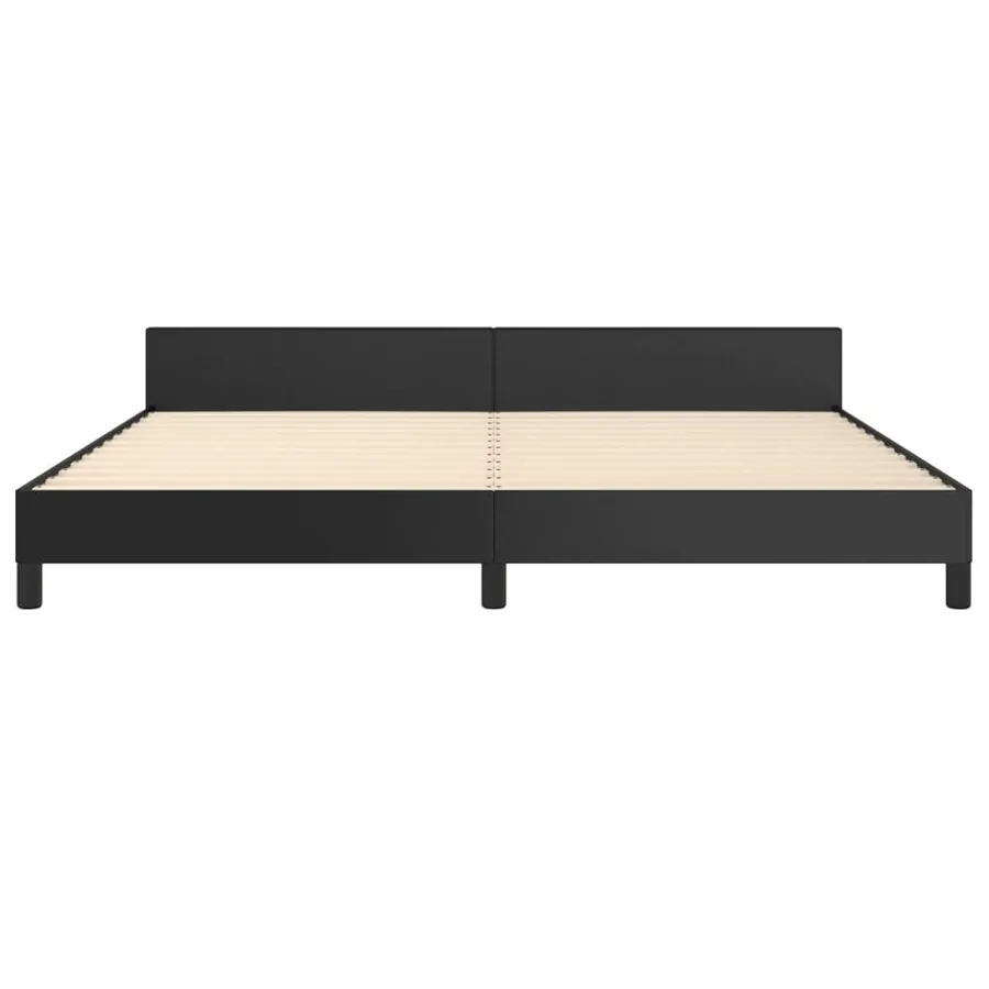 Cadre de lit sans matelas noir 200x200 cm similicuir - 6