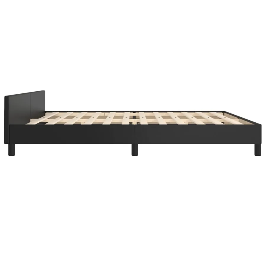 Cadre de lit sans matelas noir 200x200 cm similicuir - 7