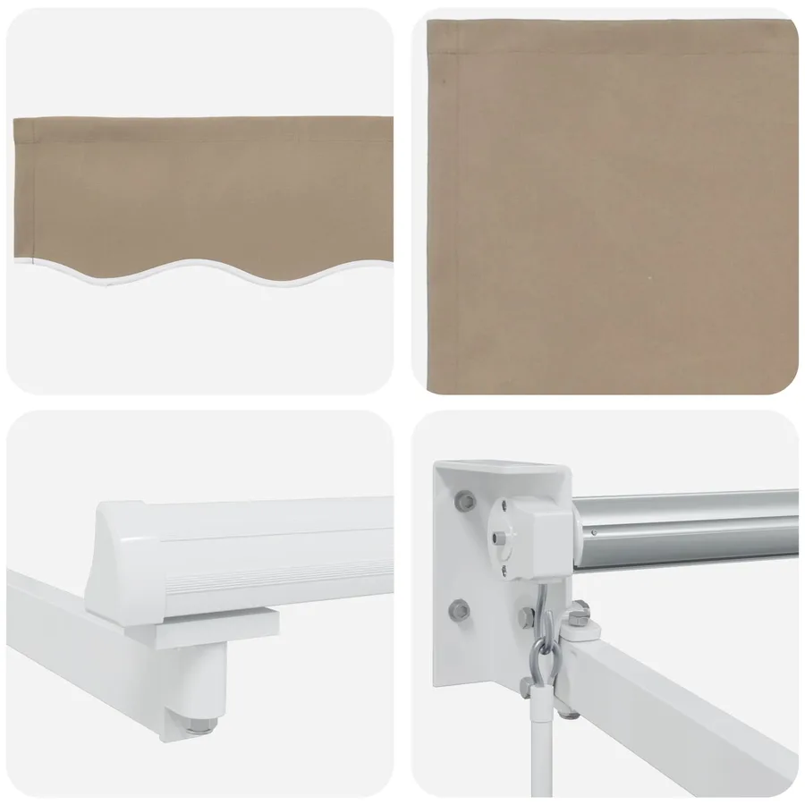 Auvent rétractable Beige 2,5 x 2 m 100% Polyester et Aluminium - 7