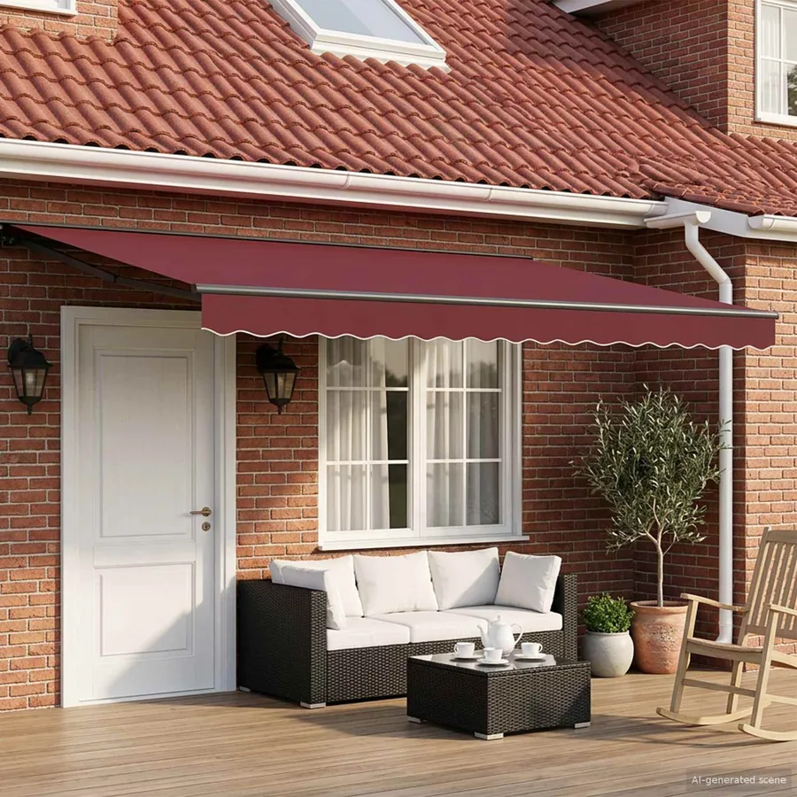 Auvent rétractable manuel Bordeaux 4,5 × 3,5 m