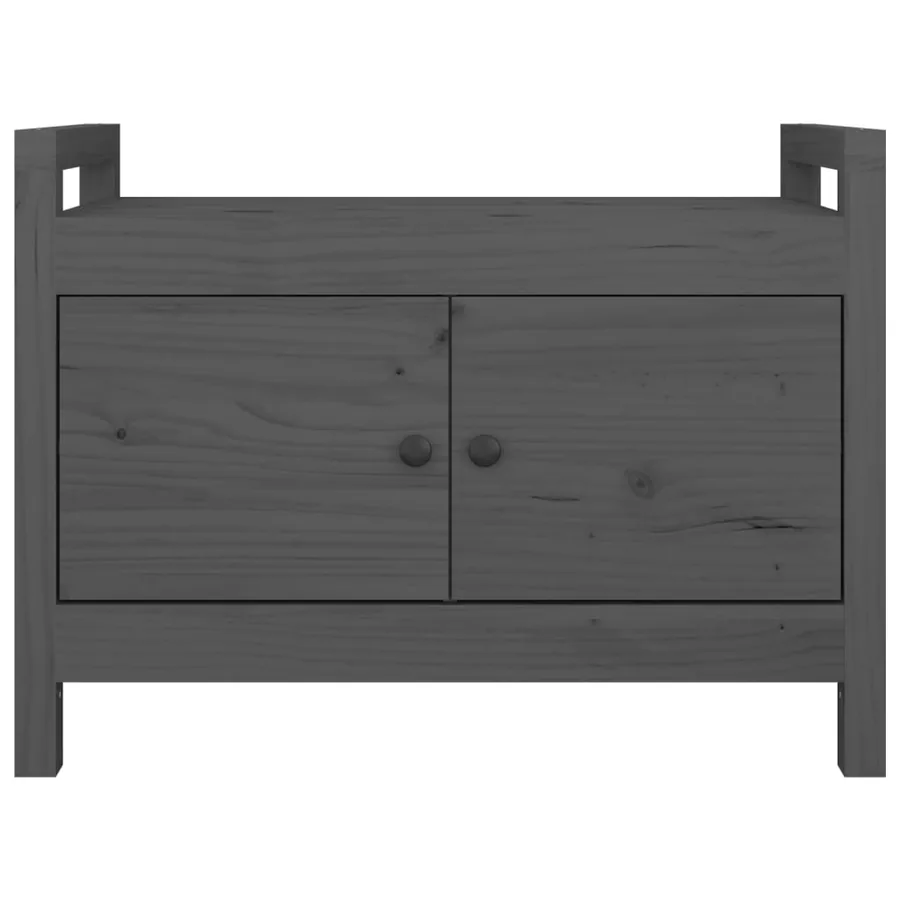 Banc d'entrée Gris 80x40x60 cm Bois de pin massif - 3