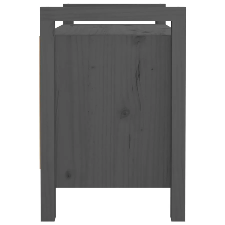 Banc d'entrée Gris 80x40x60 cm Bois de pin massif - 5