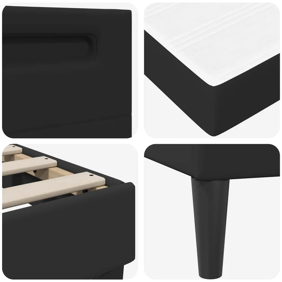 Cadre de lit avec bandes LED avec tête de lit Simili cuir - 11