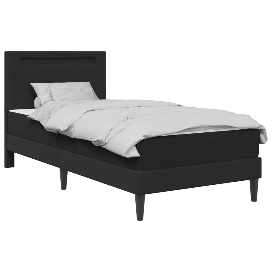 Cadre de lit avec bandes LED avec tête de lit Simili cuir - 3