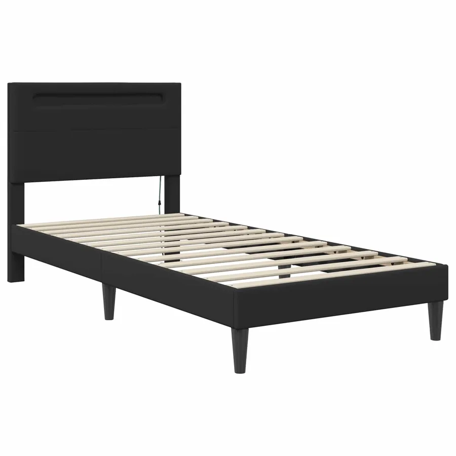 Cadre de lit avec bandes LED avec tête de lit Simili cuir - 6