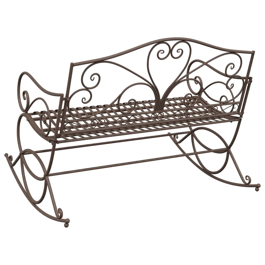 Banc de jardin Marron ancien Acier - 5
