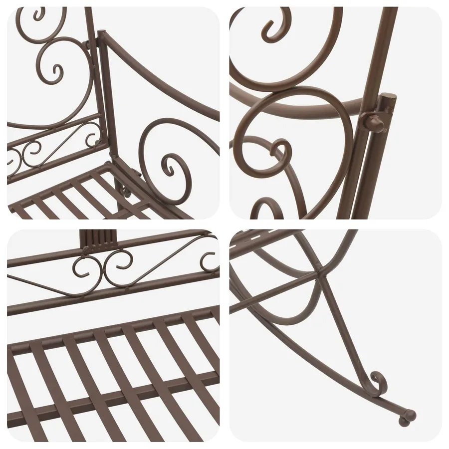 Banc de jardin Marron ancien Acier - 6