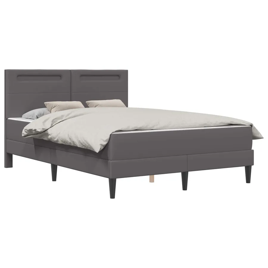 Cadre de lit avec bandes LED Gris 120 x 200 cm Simili cuir - 3