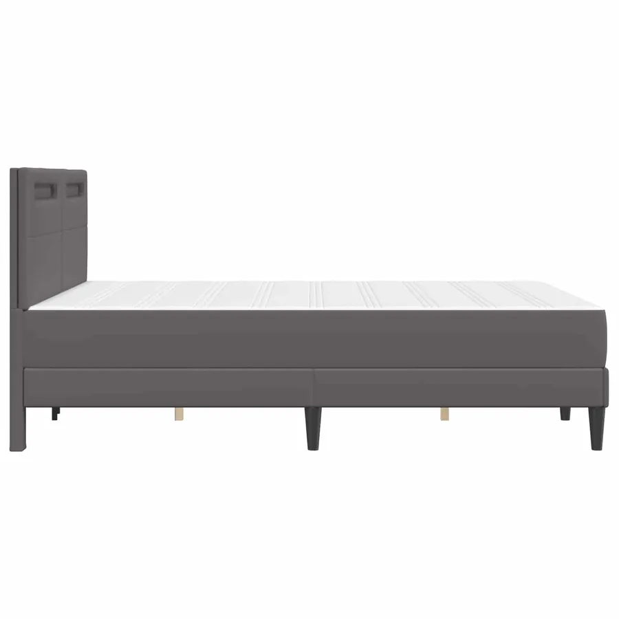 Cadre de lit avec bandes LED Gris 120 x 200 cm Simili cuir - 9