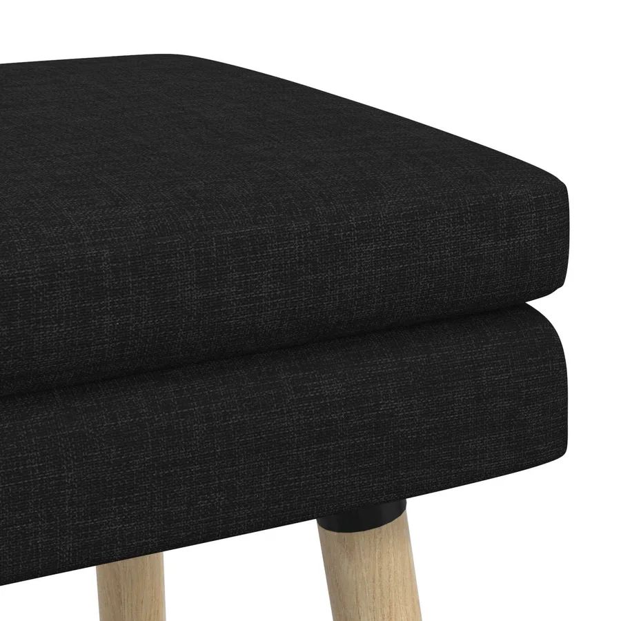 Banc à double couche Noir 60 x 40 x 46 cm Tissu - 6