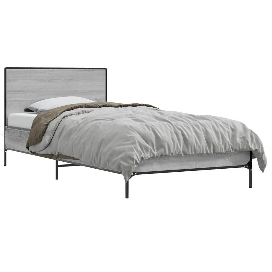 Cadre de lit avec tête de lit Sonoma gris 80 x 200 cm - 2