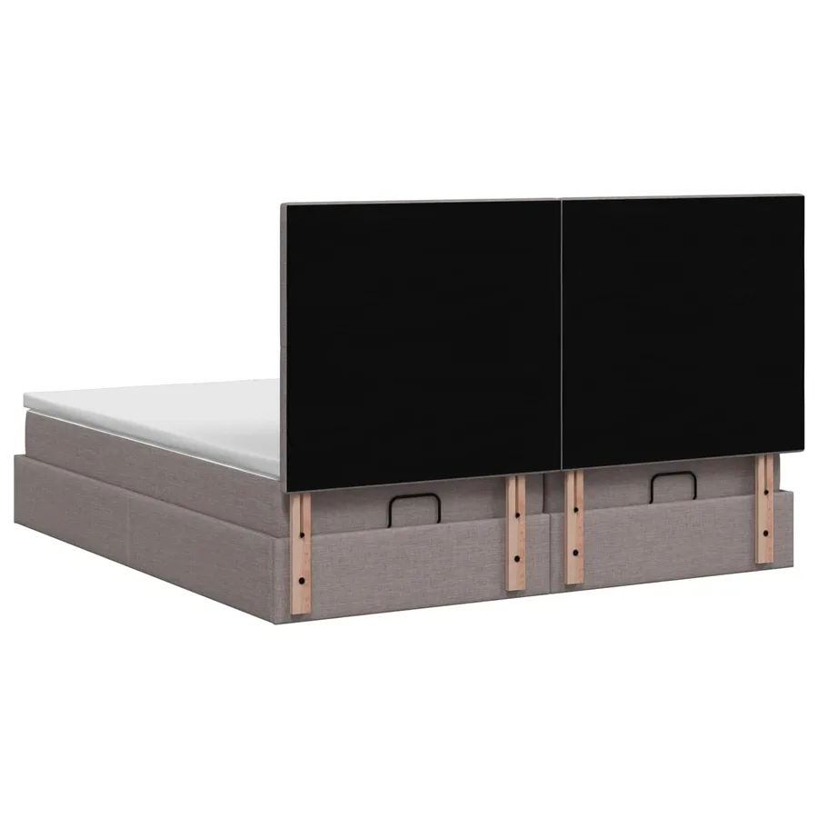 Lit ottoman avec matelas avec tête de lit 2 pc Taupe Tissu - 8