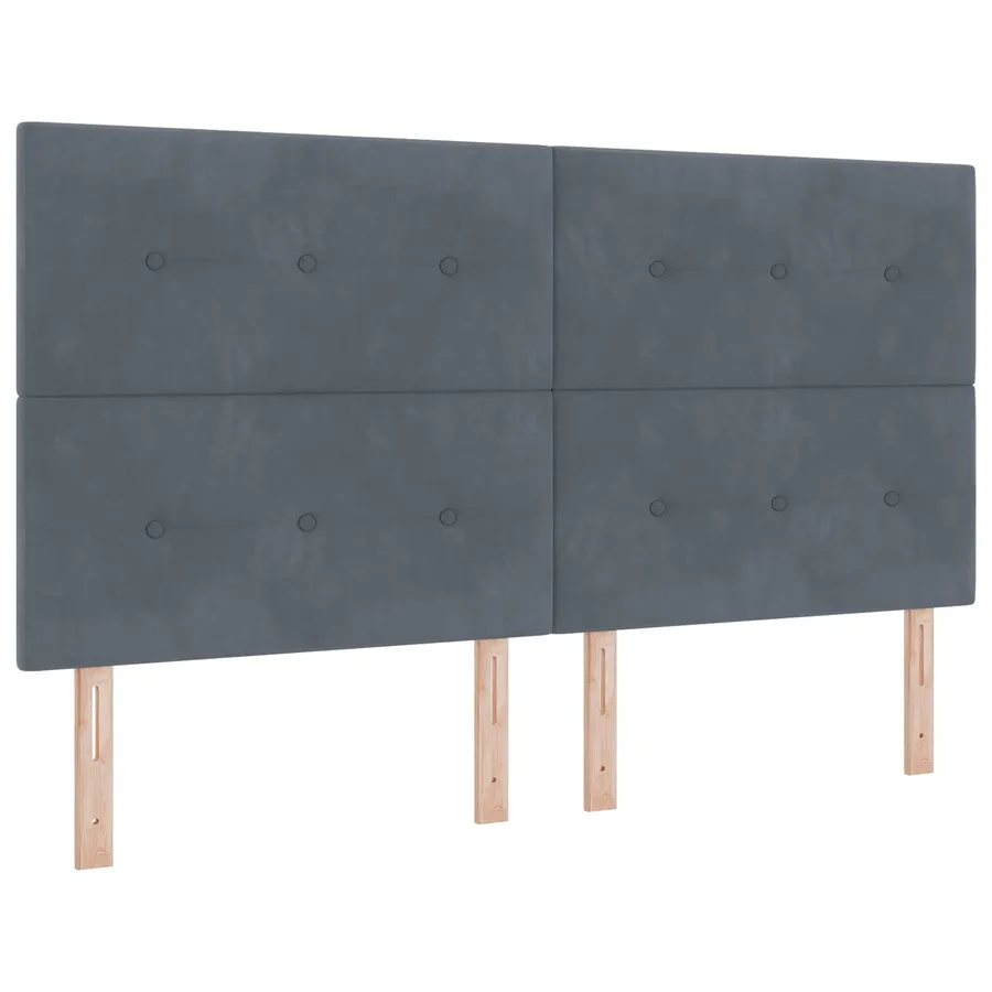 Lit ottoman avec matelas 2 pc Gris foncé Velours - 8