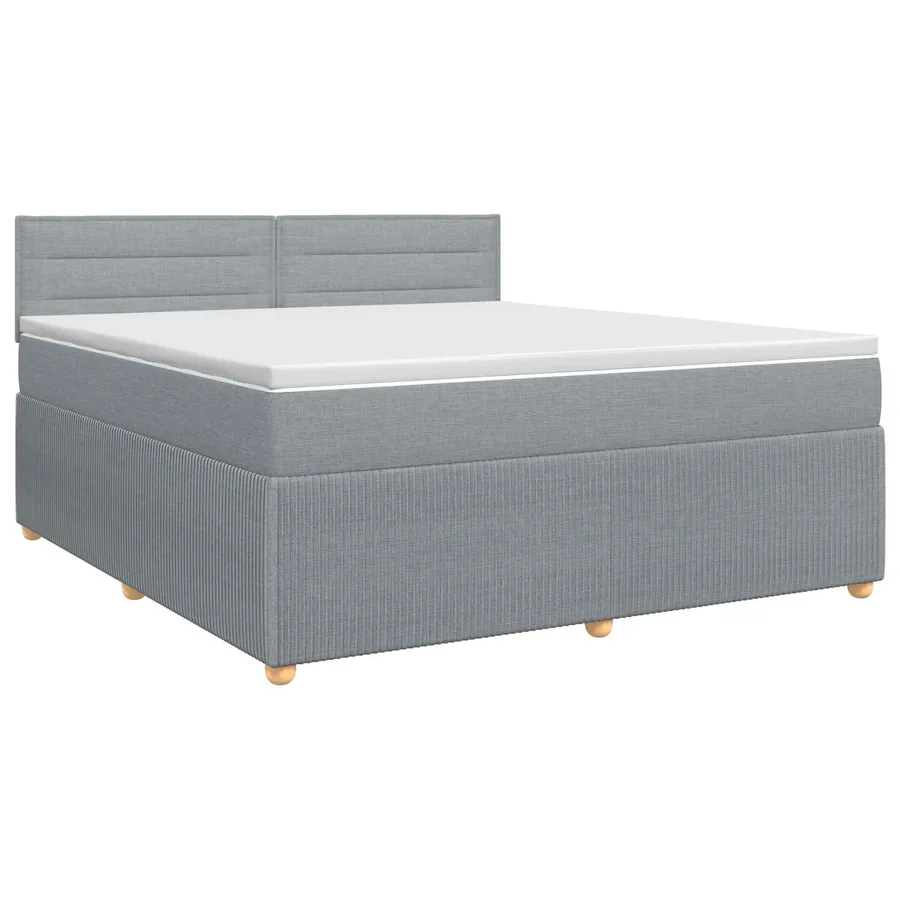 Lit boxspring avec matelas Gris clair 180 x 200 cm Tissu
