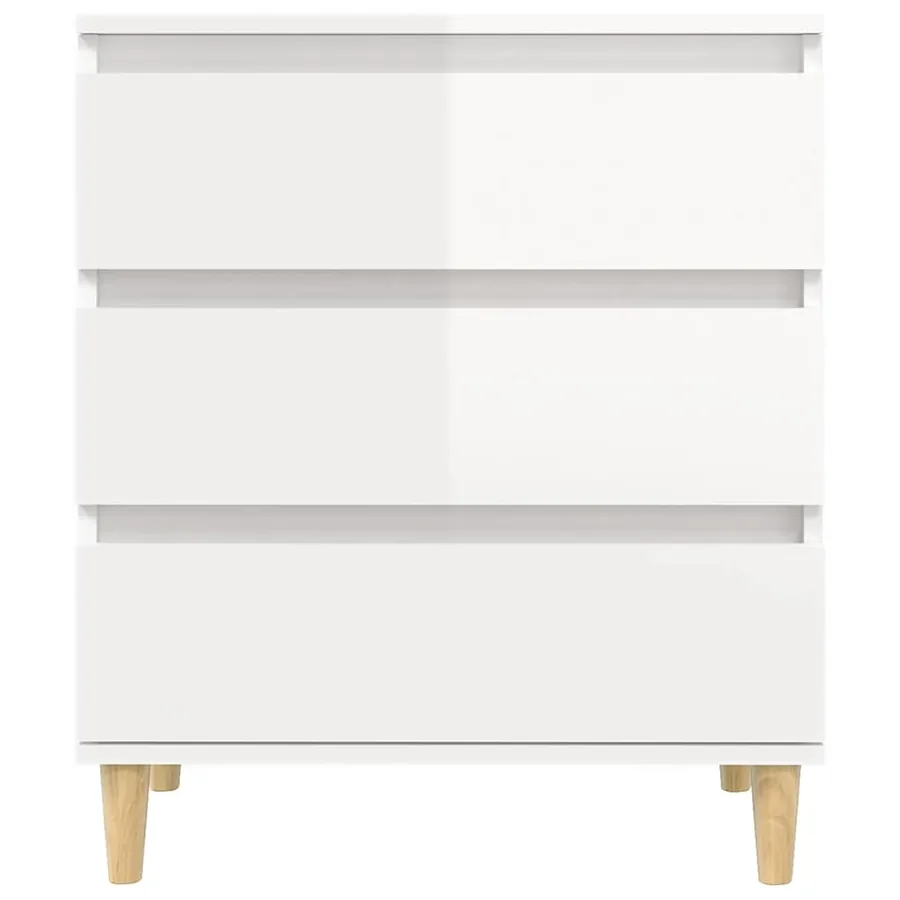 Buffet Blanc brillant 60x35x70 cm Bois d'ingénierie - 6