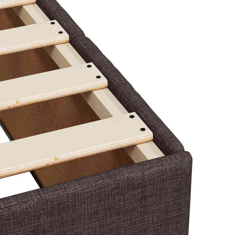 Lit boxspring avec matelas Marron foncé 90 x 200 cm Tissu - 9
