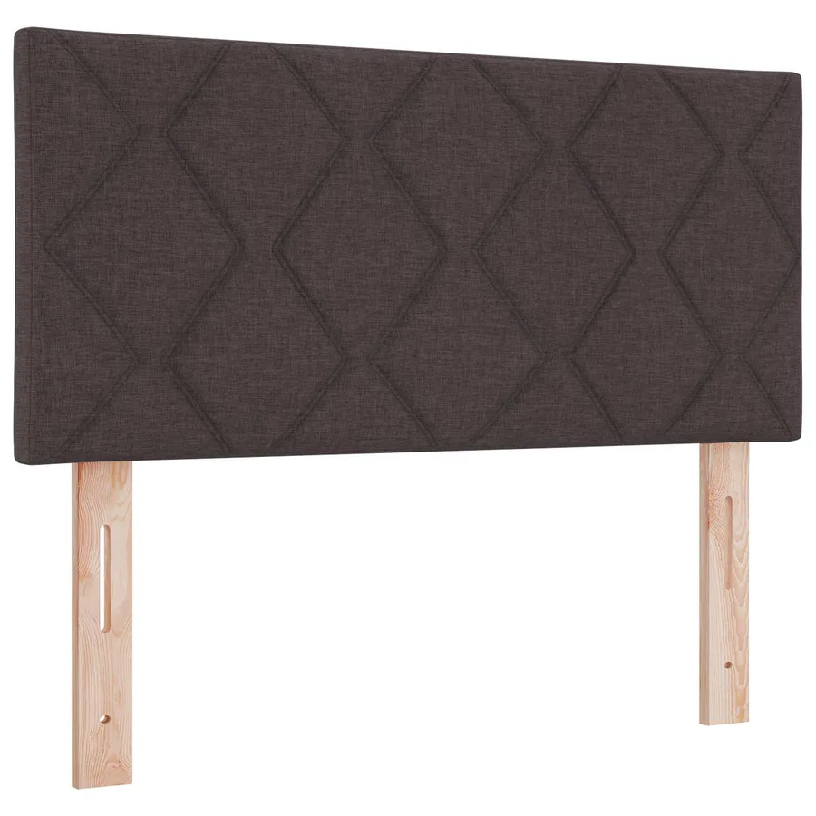 Lit boxspring avec matelas Marron foncé 90 x 200 cm Tissu - 3
