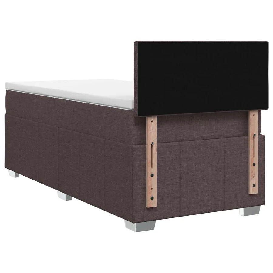 Lit boxspring avec matelas Marron foncé 90 x 200 cm Tissu - 7