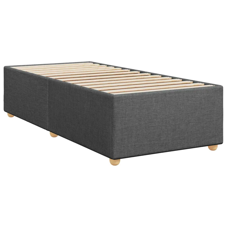 Lit boxspring avec matelas Gris foncé 90 x 200 cm Tissu - 4