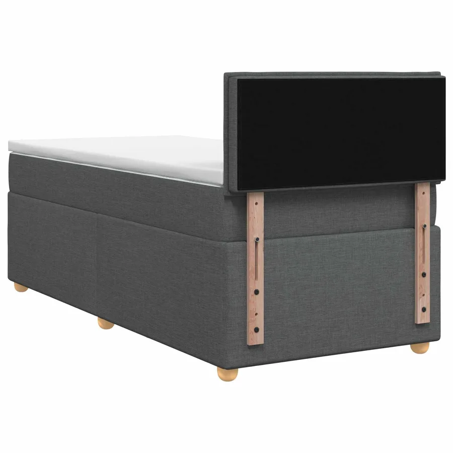 Lit boxspring avec matelas Gris foncé 90 x 200 cm Tissu - 7