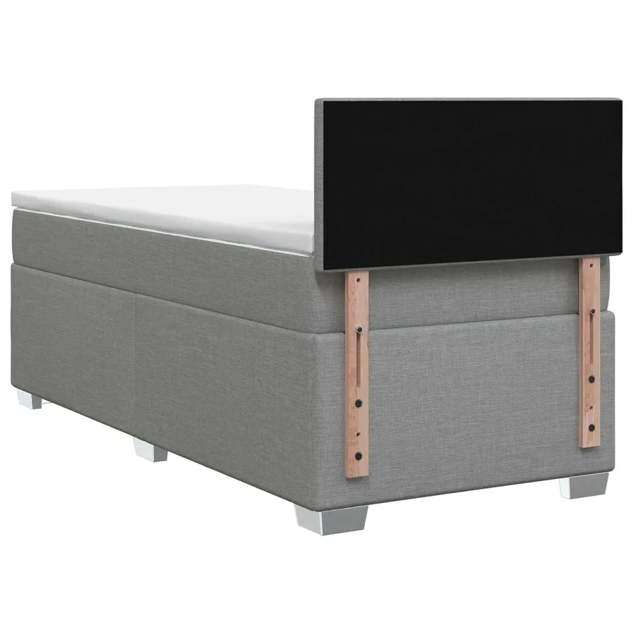 Lit boxspring avec matelas Gris clair 90 x 200 cm Tissu - 7