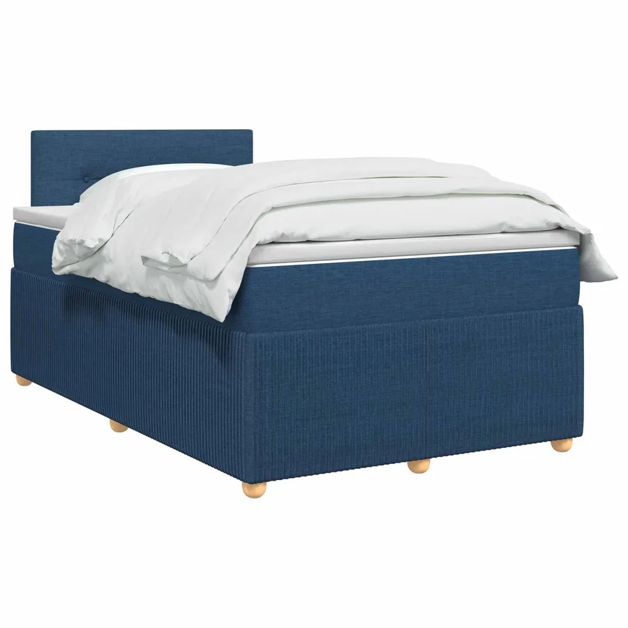 Lit boxspring avec matelas Bleu 120 x 200 cm Tissu - 2