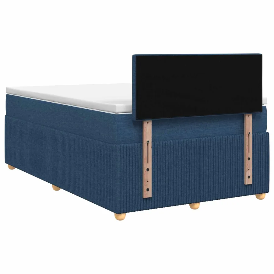 Lit boxspring avec matelas Bleu 120 x 200 cm Tissu - 7