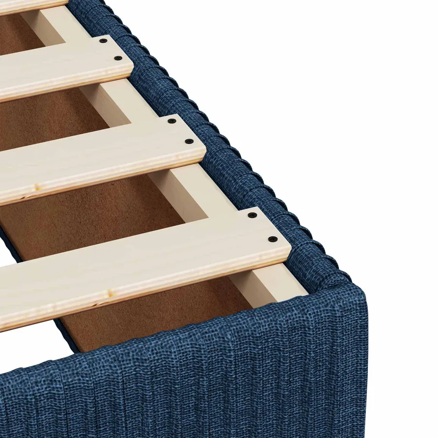 Lit boxspring avec matelas Bleu 120 x 200 cm Tissu - 9