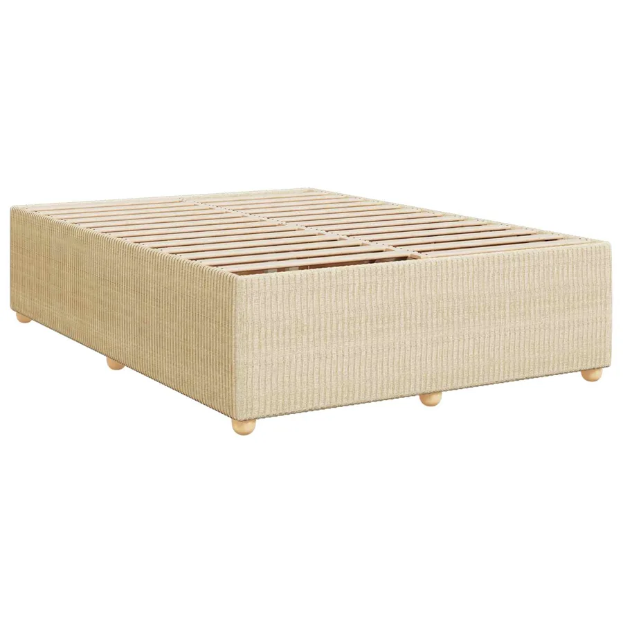 Lit boxspring avec matelas Crème 160 x 200 cm Tissu - 4