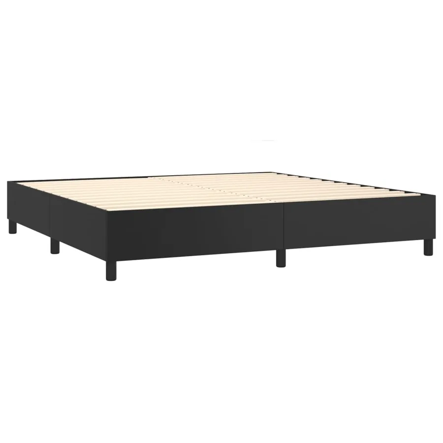 Sommier à lattes de lit avec matelas et LED Noir 200x200 cm - 5
