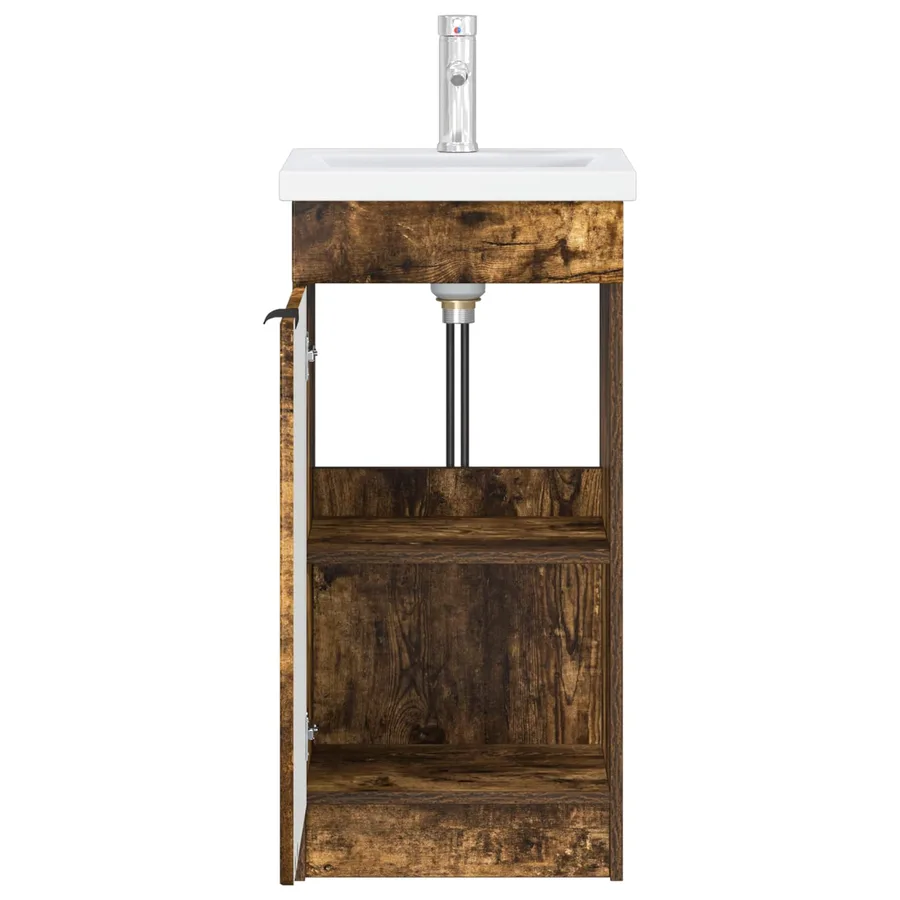 Meuble de salle de bain avec évier Chêne fumé 42 x 40 x 84,5 cm - 4