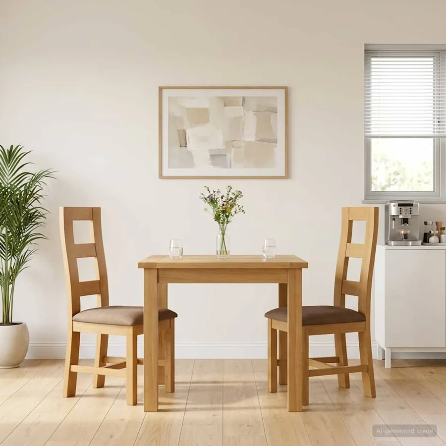Chaise de salle à manger 2 pcs Bois de chêne massif Gris