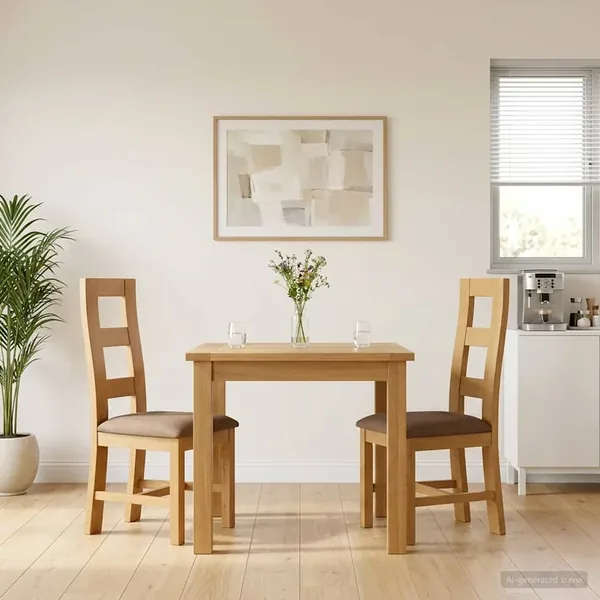Chaise de salle à manger 2 pcs Bois de chêne massif Gris