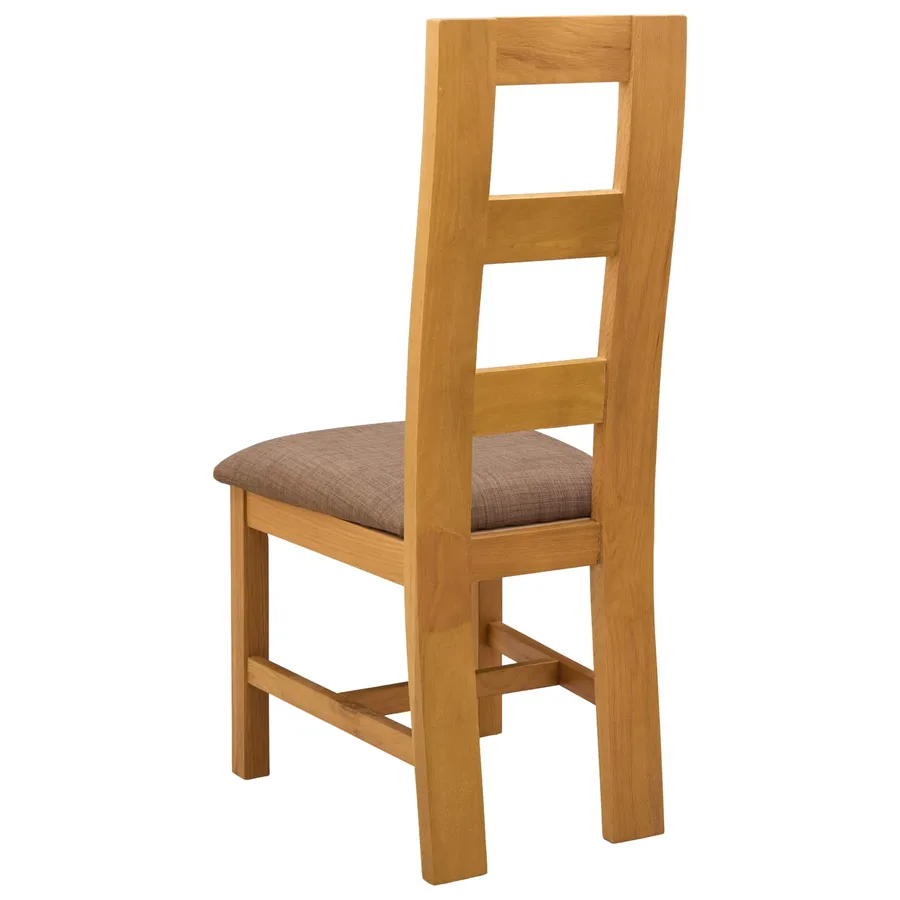 Chaise de salle à manger 2 pcs Bois de chêne massif Gris - 5