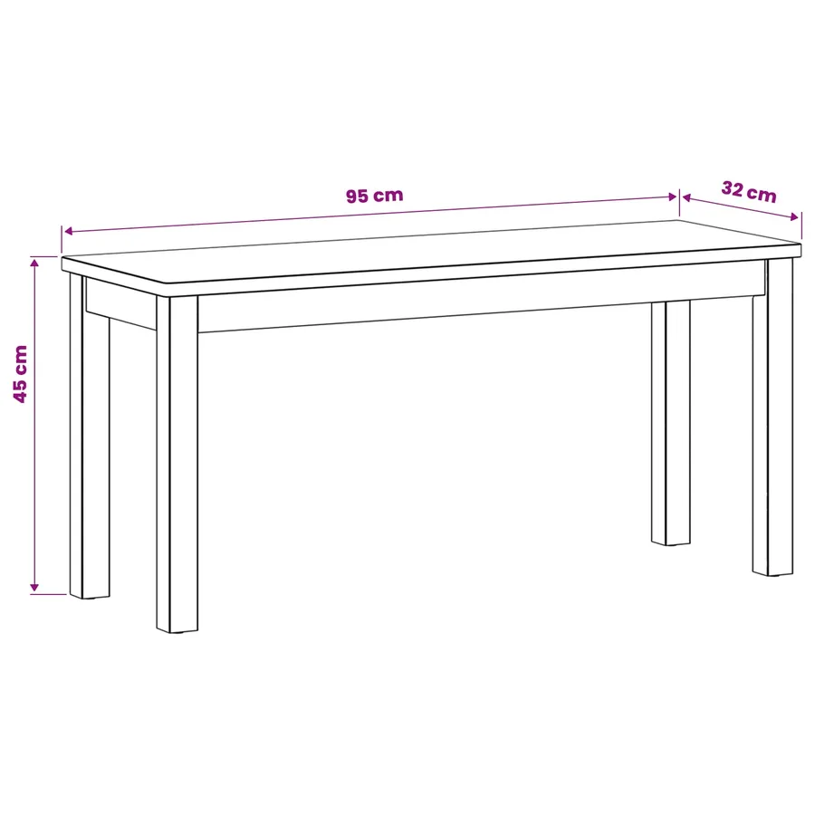 Banc de salle à manger 95 x 32 x 45 cm Bois de chêne massif - 7