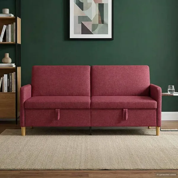 Sofa avec rangement Bordeaux 192 x 78 x 87 cm Polyester