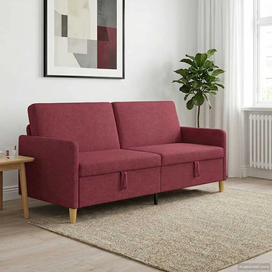 Sofa avec rangement Bordeaux 192 x 78 x 87 cm Polyester - 3