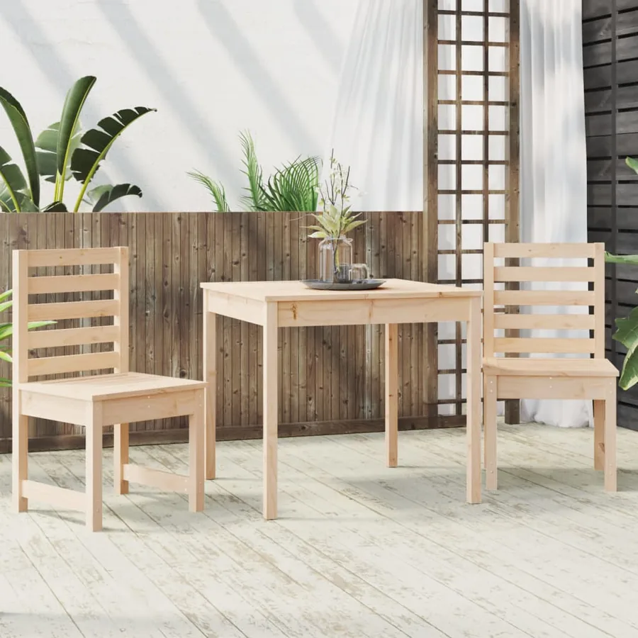 Ensemble de bistrot de jardin 3 pcs bois de pin massif - 3