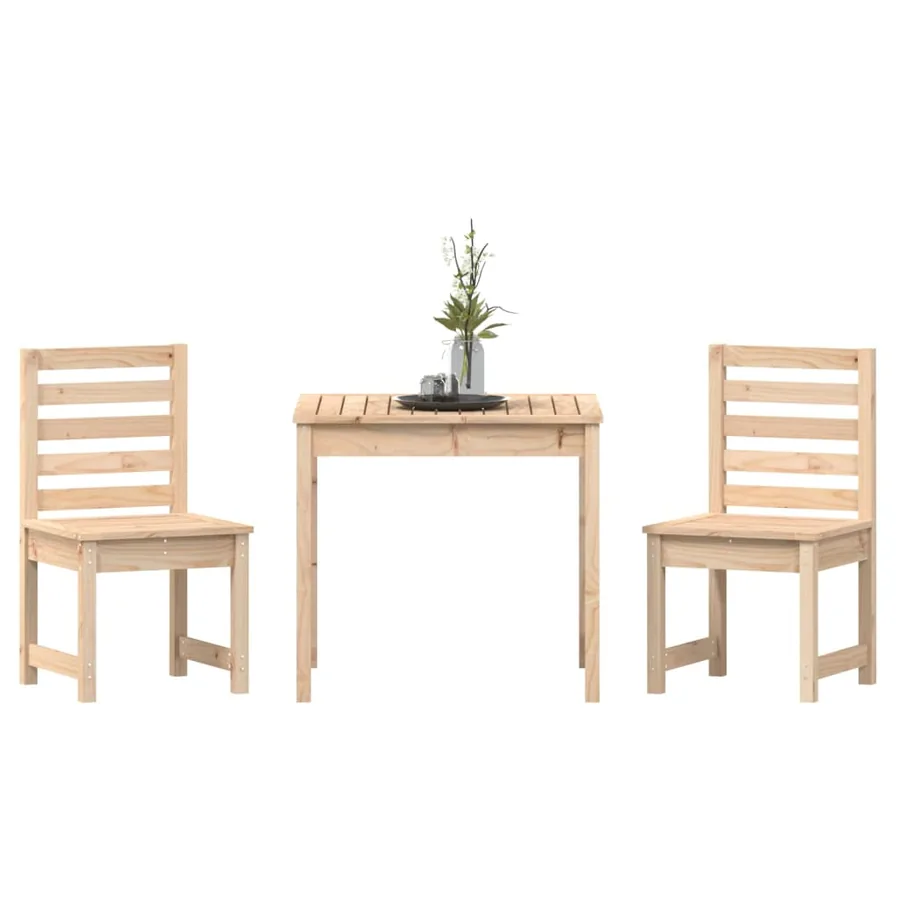 Ensemble de bistrot de jardin 3 pcs bois de pin massif - 4
