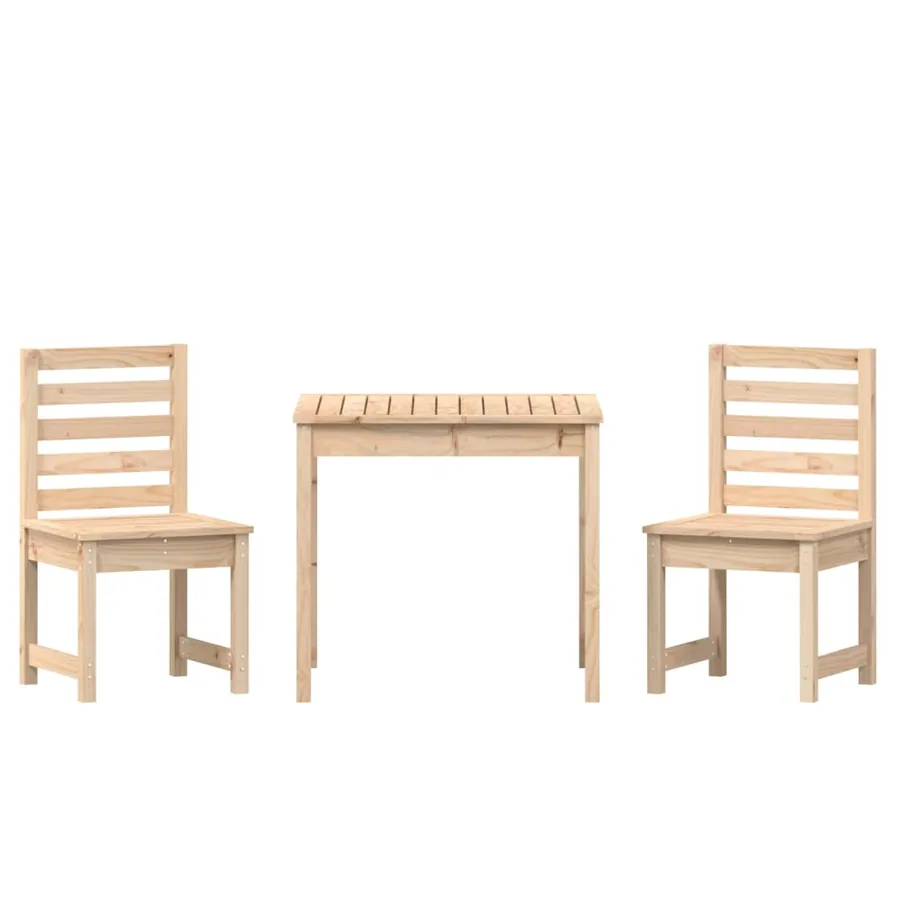 Ensemble de bistrot de jardin 3 pcs bois de pin massif - 5