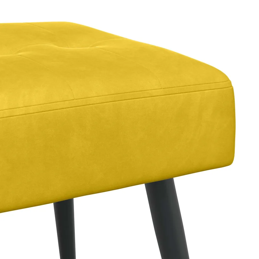 Banc avec capitonnage bouton Jaune 80 x 40 x 46 cm Velours - 6