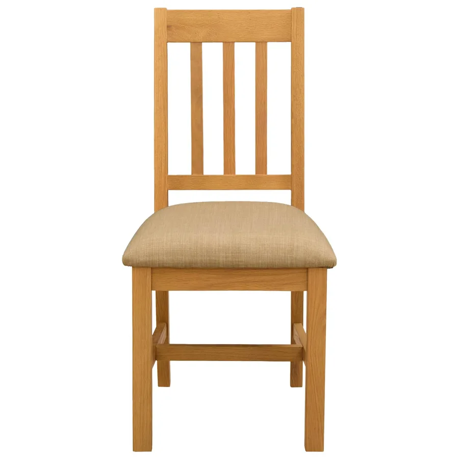 Chaise de salle à manger VENLO 2 pcs Bois de chêne massif Beige - 3