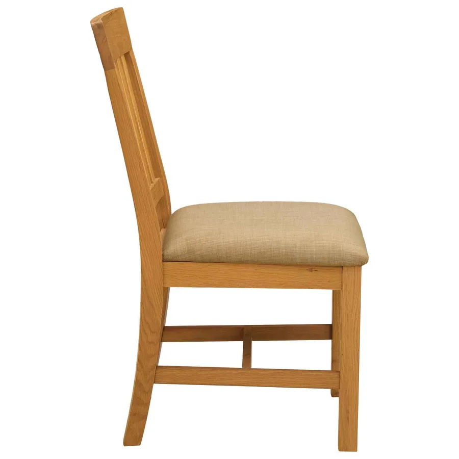 Chaise de salle à manger VENLO 2 pcs Bois de chêne massif Beige - 4