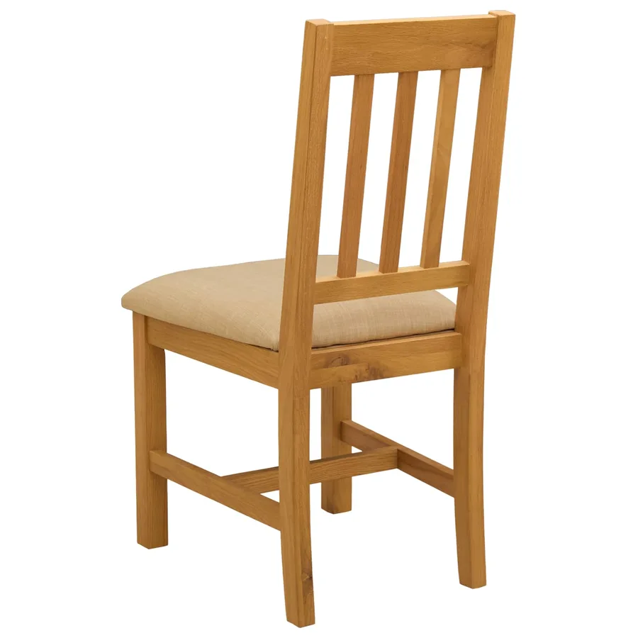 Chaise de salle à manger VENLO 2 pcs Bois de chêne massif Beige - 5