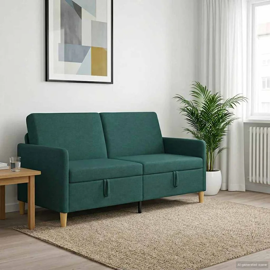 Sofa avec rangement Vert foncé 172 x 78 x 87 cm Polyester
