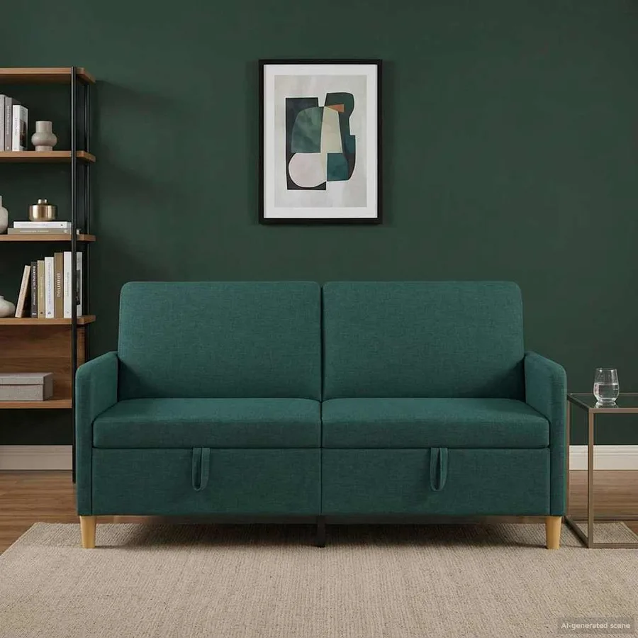 Sofa avec rangement Vert foncé 172 x 78 x 87 cm Polyester - 3