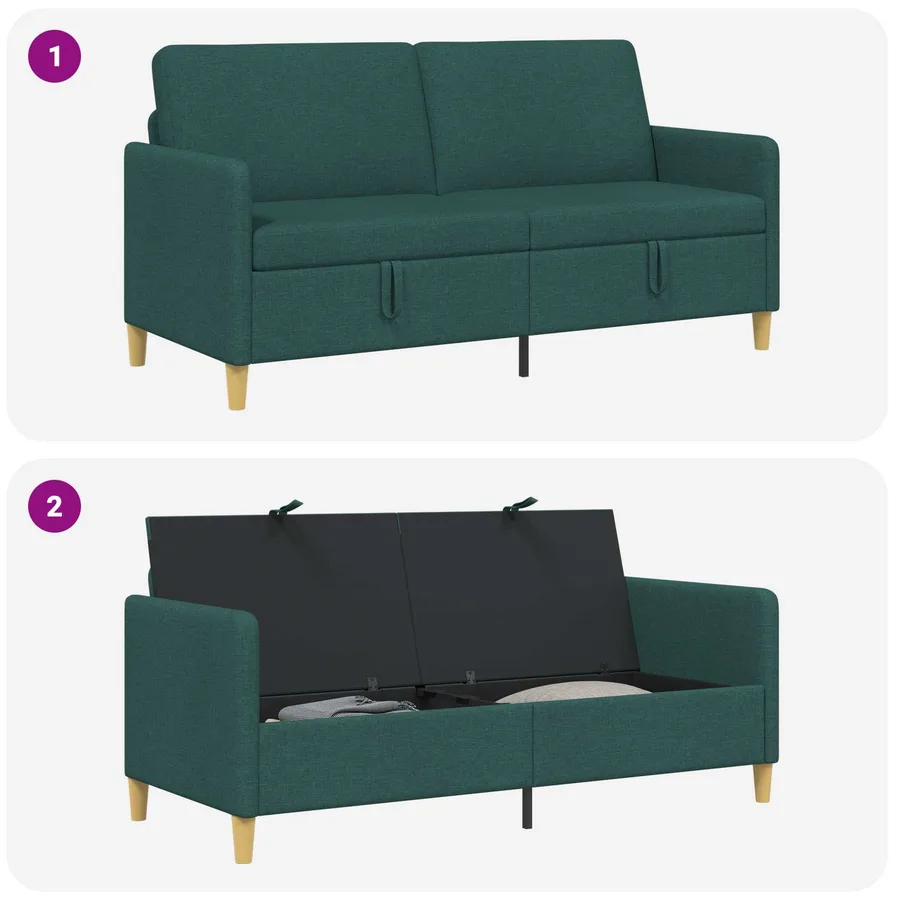 Sofa avec rangement Vert foncé 172 x 78 x 87 cm Polyester - 7