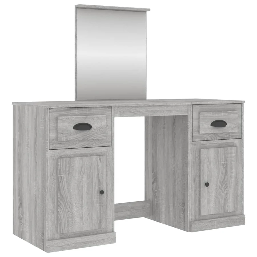Coiffeuse avec miroir sonoma gris 130x50x132,5 cm - 2